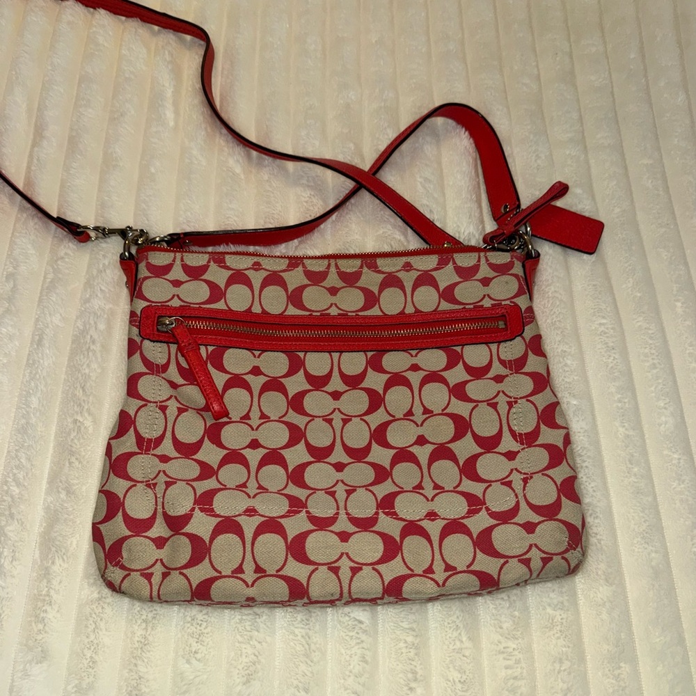 Coach Red and Tan Shoulder Bag